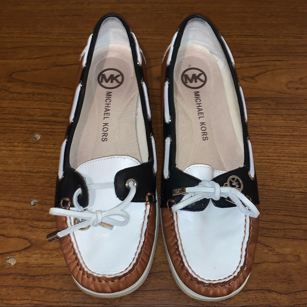 Michael Kors Color-Block Leather Moccasin Loafers-Size 8.5